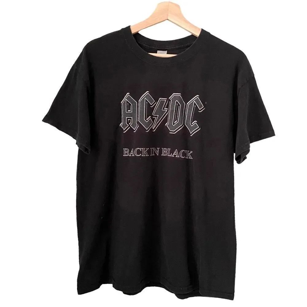 AC/DC Back in Black Tee in Size Men's Large